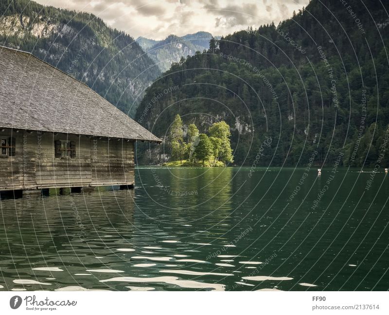 Die Insel im Königssee Ferien & Urlaub & Reisen Tourismus Ausflug Abenteuer Ferne Sightseeing Sommer Berge u. Gebirge wandern Umwelt Natur Landschaft Pflanze