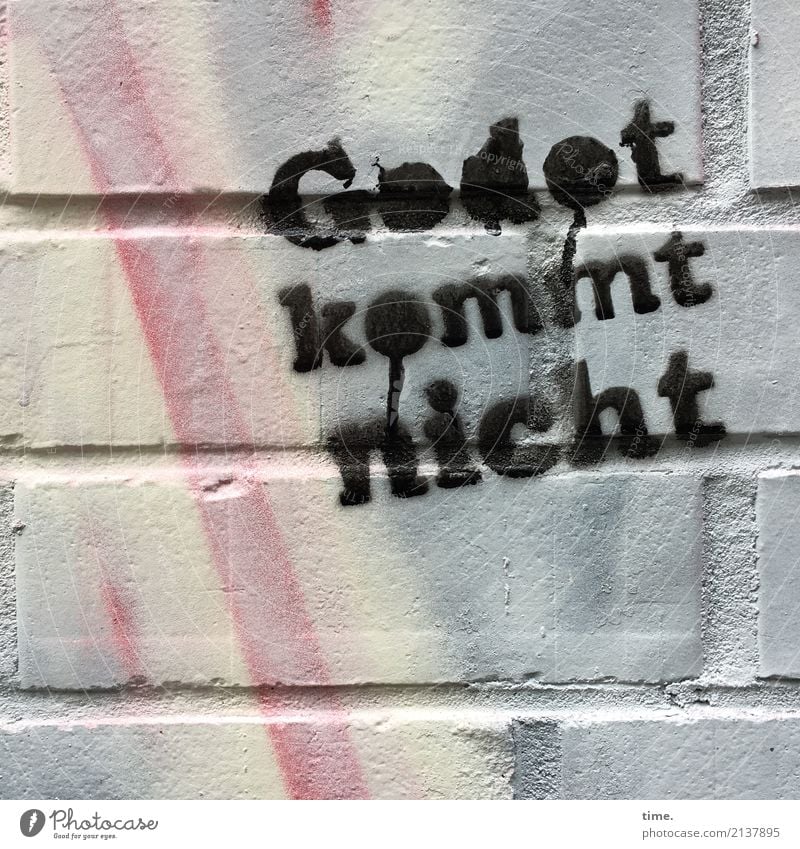 Transzendenz | wäh? Kunst Gemälde Mauer Wand Farbe Stein Backstein Schriftzeichen Hinweisschild Warnschild Graffiti Linie rebellisch trashig mehrfarbig