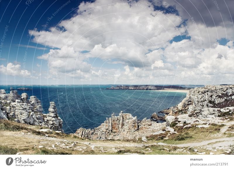 Pen Hat Ferien & Urlaub & Reisen Ferne Sommer Sommerurlaub Umwelt Natur Landschaft Urelemente Erde Sand Wasser Himmel Wolken Hügel Felsen Gipfel Küste Strand