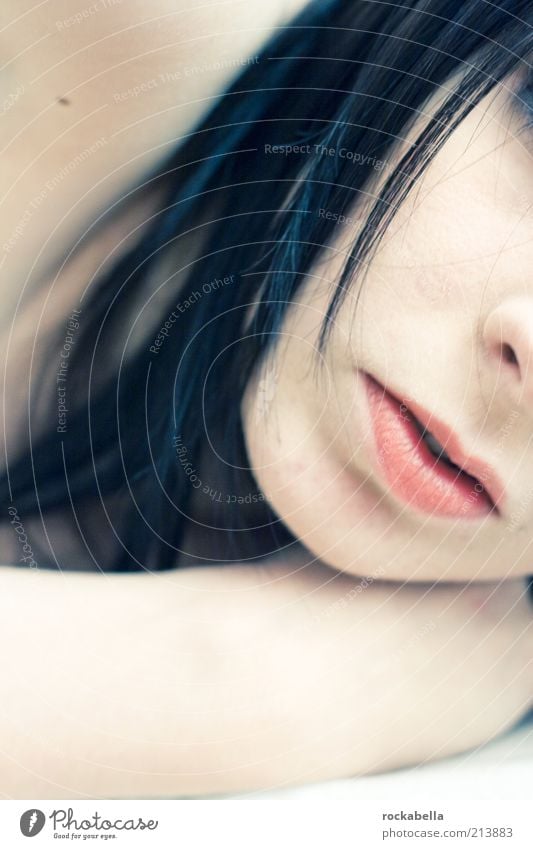 asian. schön harmonisch Erholung ruhig feminin Junge Frau Jugendliche Erwachsene Lippen 18-30 Jahre ästhetisch elegant Leidenschaft Begierde Lust Farbfoto