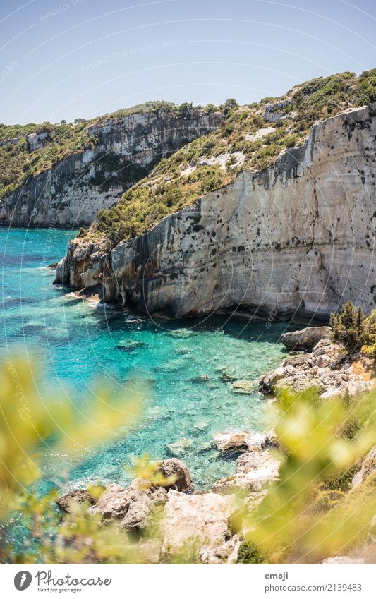 Zakynthos Ferien & Urlaub & Reisen Tourismus Ferne Sommerurlaub Umwelt Natur Landschaft Wasser Schönes Wetter Wärme Felsen Bucht Meer natürlich türkis