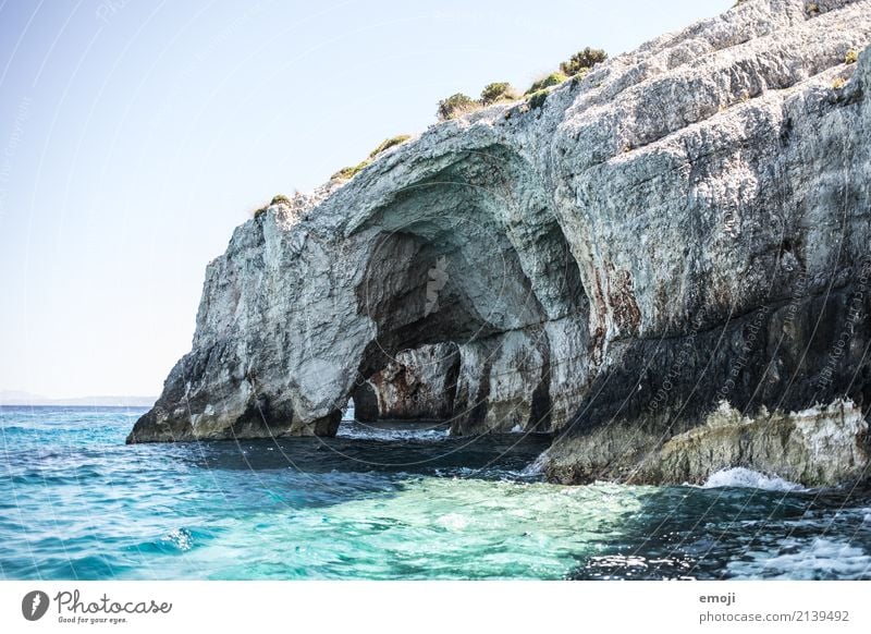 Blue Cave Ferien & Urlaub & Reisen Tourismus Sommer Sommerurlaub Meer Insel Umwelt Natur Landschaft Erde Wasser Himmel Wolkenloser Himmel Schönes Wetter Küste