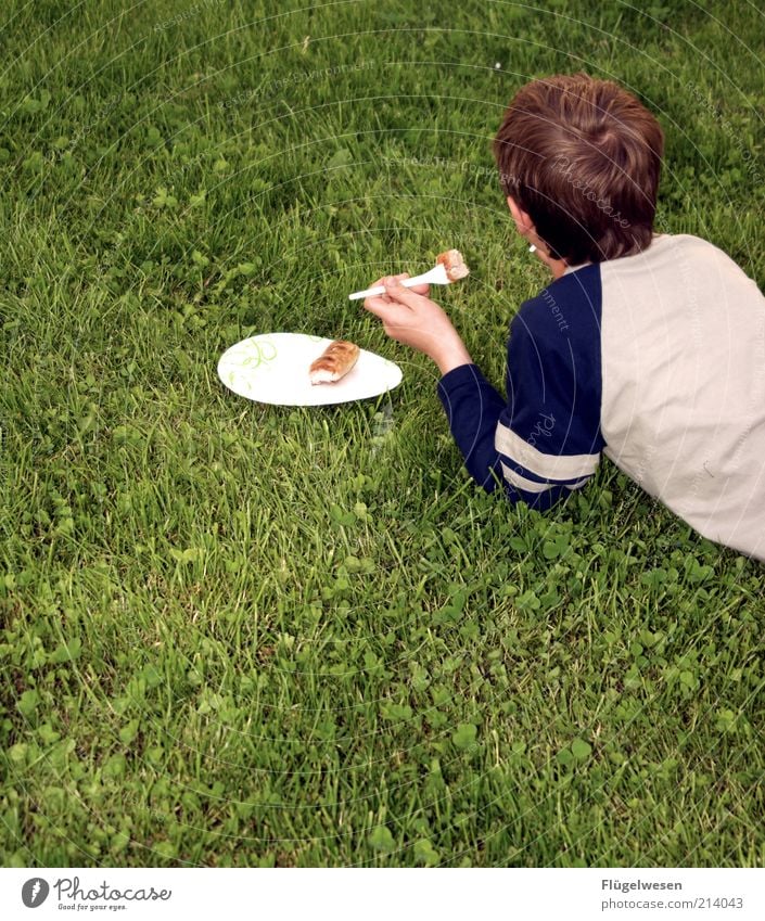 Die letzte Wurst Lebensmittel Fleisch Wurstwaren Ernährung Essen Mittagessen Abendessen Picknick Geschirr Teller Besteck Gabel genießen Bratwurst Kunststoff