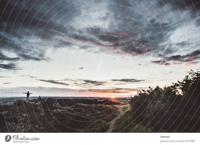 Sonnenuntergang-Dramatik Lifestyle harmonisch Wohlgefühl Zufriedenheit Sinnesorgane Erholung ruhig Freizeit & Hobby Ausflug Abenteuer Ferne Freiheit Sommer