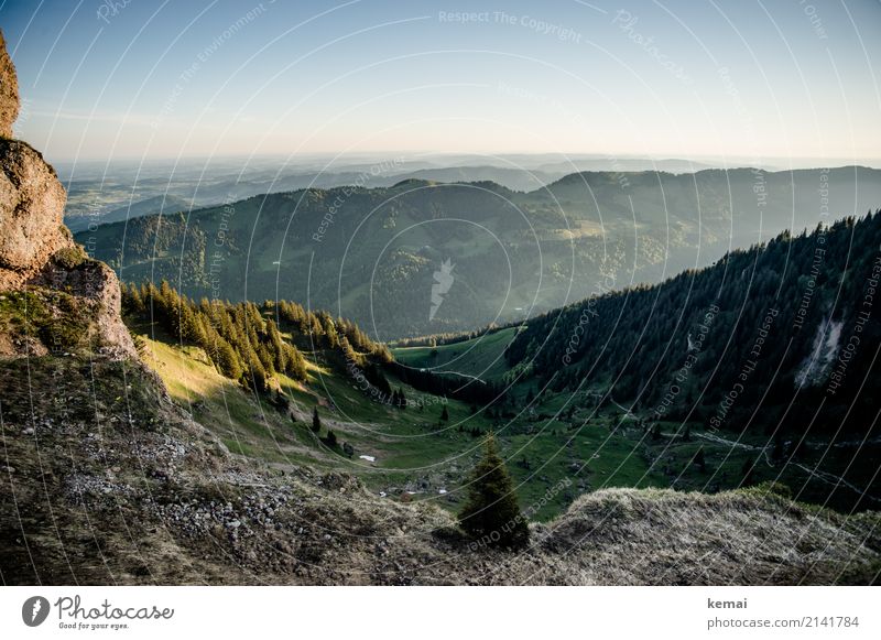 Der Tag am Berg beginnt mit Licht und Schatten harmonisch Sinnesorgane Erholung ruhig Ferien & Urlaub & Reisen Ausflug Abenteuer Ferne Freiheit Berge u. Gebirge