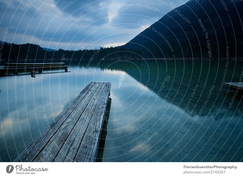 Moody Bergsee Umwelt Natur Landschaft Himmel Wolken Horizont Frühling Sommer Herbst Alpen Berge u. Gebirge Berchtesgadener Alpen Seeufer Hintersee Bundesadler