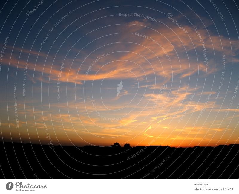 sunset Landschaft Himmel Wolken Sonnenaufgang Sonnenuntergang Sommer Schönes Wetter ästhetisch Farbfoto Außenaufnahme Menschenleer Abend Dämmerung Licht