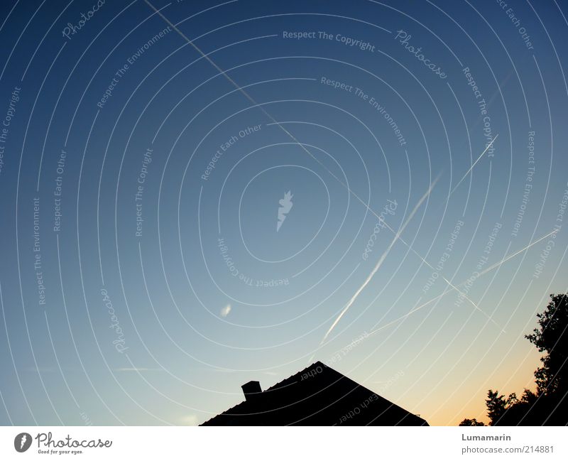 Heimkehr Ferien & Urlaub & Reisen Umwelt Himmel Wolkenloser Himmel Horizont Sonnenaufgang Sonnenuntergang Schönes Wetter Luftverkehr einfach groß Unendlichkeit