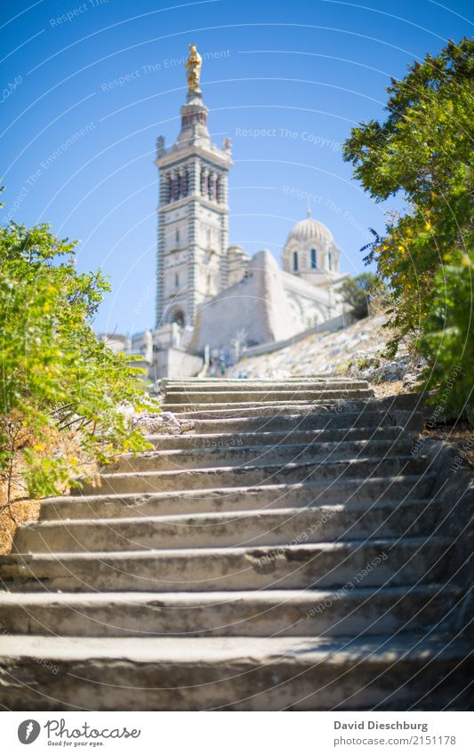 Kirche / Marseille Ferien & Urlaub & Reisen Tourismus Städtereise Wolkenloser Himmel Frühling Sommer Schönes Wetter Stadt Dom Sehenswürdigkeit Wahrzeichen