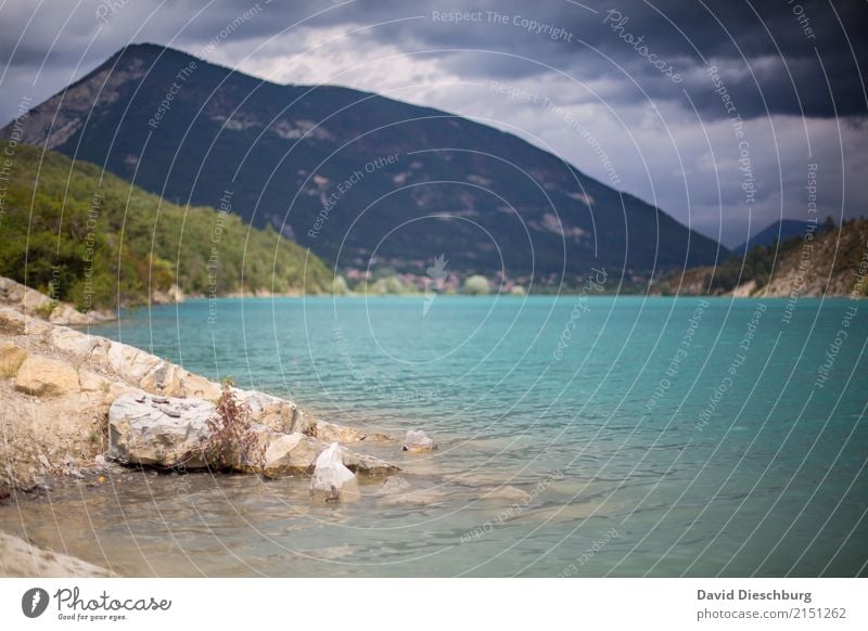 Bergsee Ferien & Urlaub & Reisen Tourismus Ausflug Expedition Natur Landschaft Himmel Wolken Frühling Sommer Schönes Wetter Hügel Berge u. Gebirge Wellen Küste