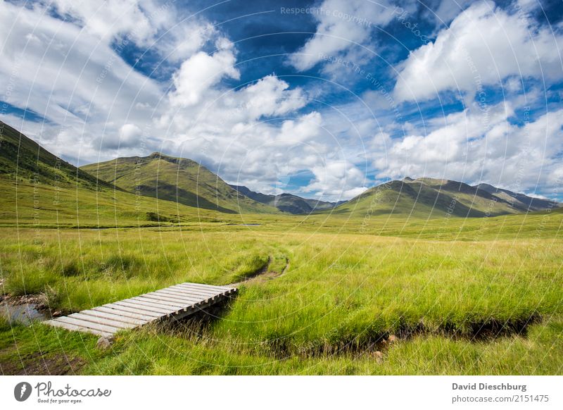 Schottische Highlands Ferien & Urlaub & Reisen Abenteuer Ferne Expedition Berge u. Gebirge wandern Landschaft Himmel Wolken Frühling Sommer Schönes Wetter Wiese