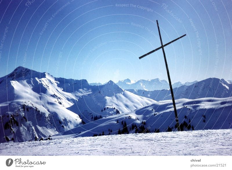 Portlerhorn Panorama (Aussicht) Gipfel Berge u. Gebirge Nebel Silhouette Rücken Schnee Sonne Spuren groß