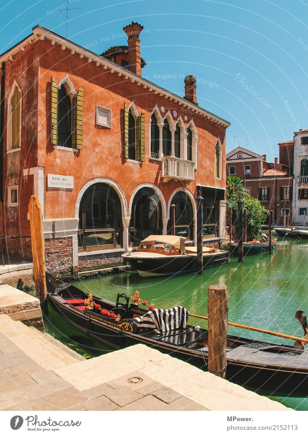 venedig Stadt Altstadt Menschenleer Haus Sehenswürdigkeit alt schön Gondel (Boot) Wasserfahrzeug Venedig Sommer Ferien & Urlaub & Reisen Tourismus orange türkis