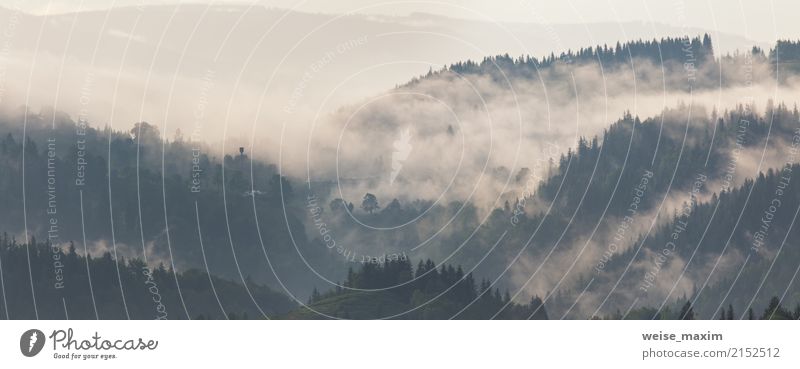 Berglandschaft kurz nach Regen. Nebelwolken Ferien & Urlaub & Reisen Tourismus Ausflug Ferne Freiheit Sommer Berge u. Gebirge Tapete Natur Landschaft Wolken