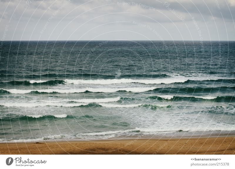 atlantic Ferien & Urlaub & Reisen Sommer Strand Meer Atlantik Wasser Meerwasser Wellen Sand Horizont Ferne Farbfoto Außenaufnahme Textfreiraum oben Tag