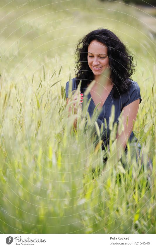 #A# In Nature Kunst ästhetisch ruhig bewegungslos Gesundheit Gesundheitswesen Gras Wiese sitzen Frau Farbfoto mehrfarbig Außenaufnahme Experiment