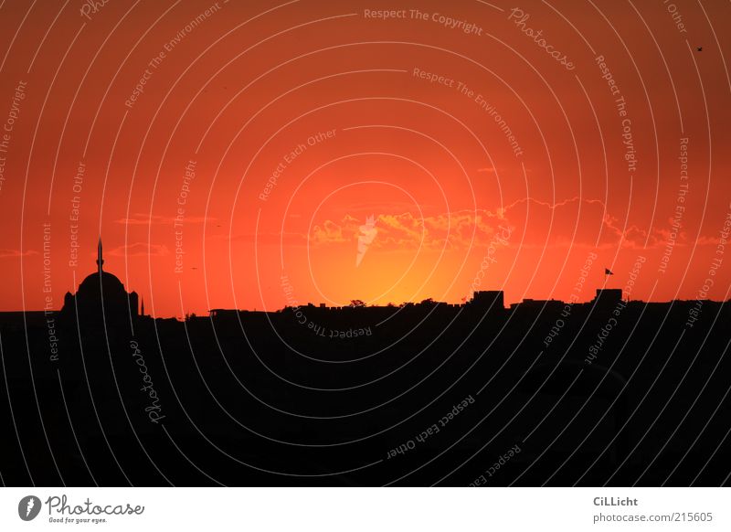 Abend (im) Land II Altstadt Skyline Turm ästhetisch Unendlichkeit schön Stadt rot schwarz Gefühle Stimmung Hoffnung Istanbul Türkei Bosporus Moschee Abendland