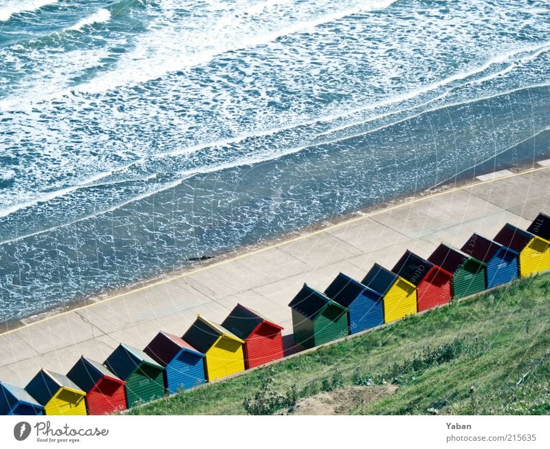 True Colours Ferien & Urlaub & Reisen Tourismus Sommer Sommerurlaub Strand Meer Wellen Schönes Wetter Küste Nordsee Haus Holz mehrfarbig Außenaufnahme Tag