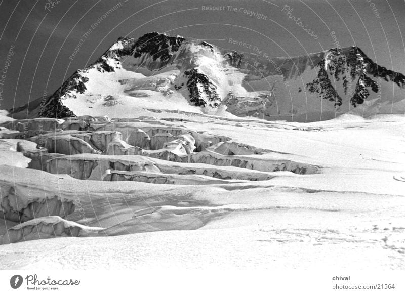 majestätisch Hochgebirge Ötztal Gletscher Gegenlicht Berge u. Gebirge Schwarzweißfoto Schnee Sonne