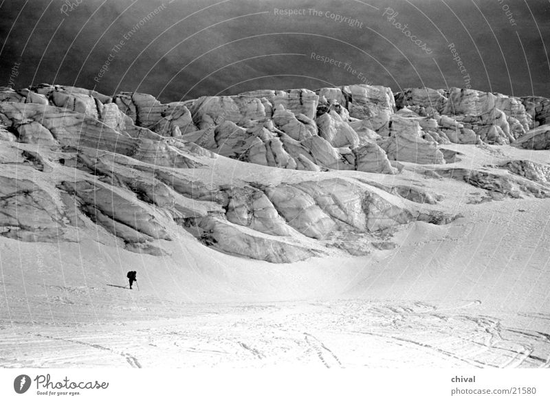 Gletscherabbruch Berge u. Gebirge Eis Schnee Mensch staunen