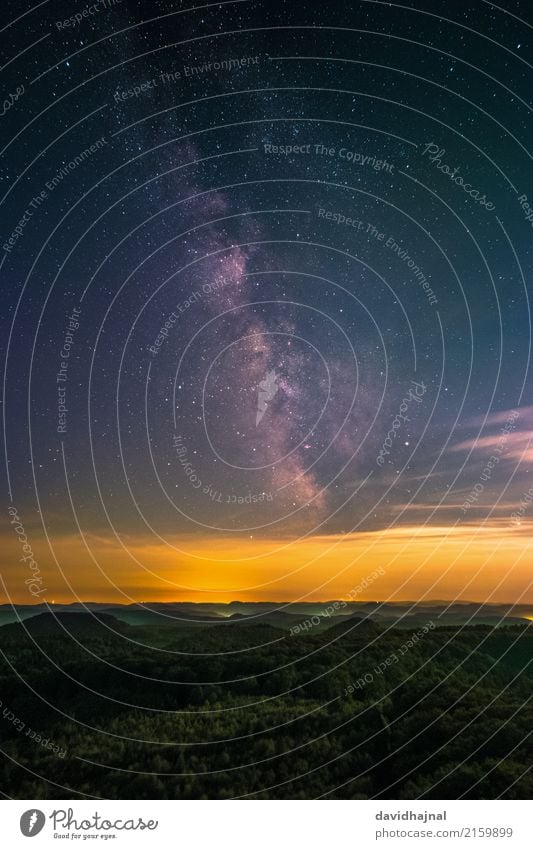 Pfälzerwald Tourismus Sightseeing Wissenschaften Astronomie Kunst Umwelt Natur Landschaft Himmel Wolken Nachthimmel Stern Horizont Sommer Baum Wald Hügel