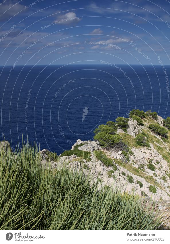 Weitsicht Ferien & Urlaub & Reisen Ferne Freiheit Sommer Sommerurlaub Insel Wellen Landschaft Wasser Himmel Küste Mallorca Cap Formentor Tag Panorama (Aussicht)