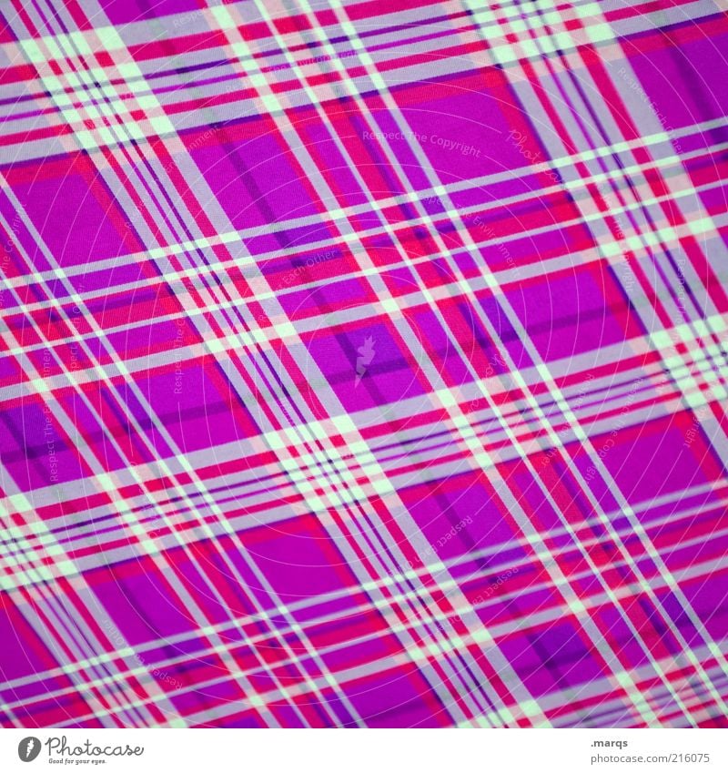 Plaid Stil Design Stoff Linie Streifen trendy verrückt violett rosa weiß Farbe kariert Hintergrundbild Schottenmuster Doppelbelichtung Farbfoto Detailaufnahme