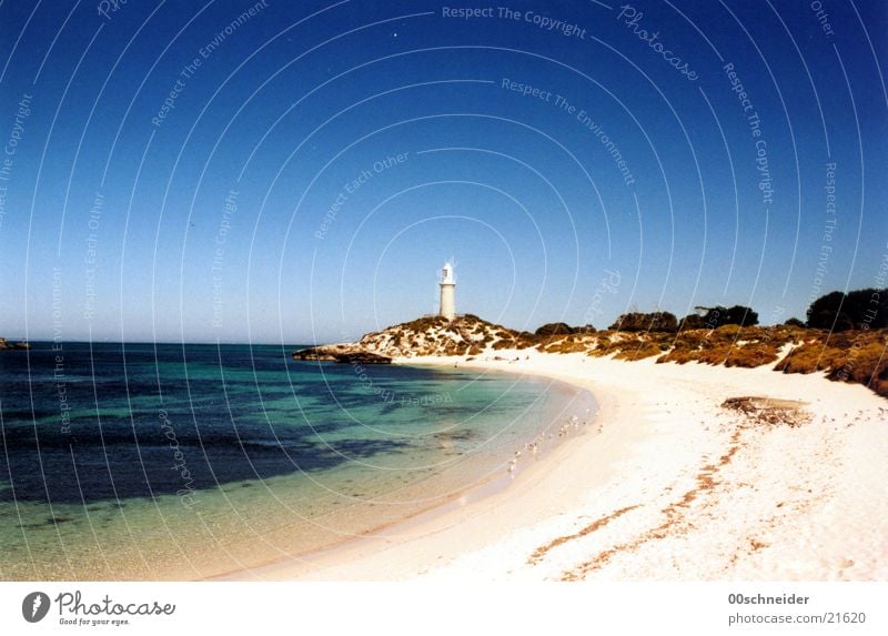 rottnest island/leuchtturm Meer Küste Leuchtturm Strand Island Australien Einsamkeit Sommer Insel Felsen Bucht Sand Wasser Sonne