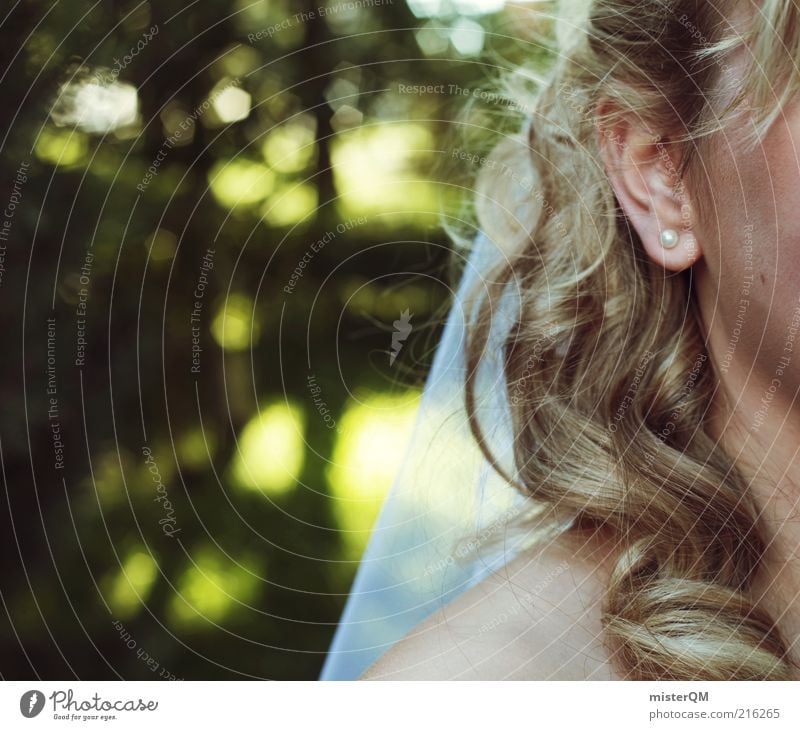 My Day. Lifestyle ästhetisch Hochzeit Schleier Braut Frau Haare & Frisuren Brautkleid Brautschleier Tradition weiß Ohr Ohrringe lockig Unschärfe Zukunft Ehe