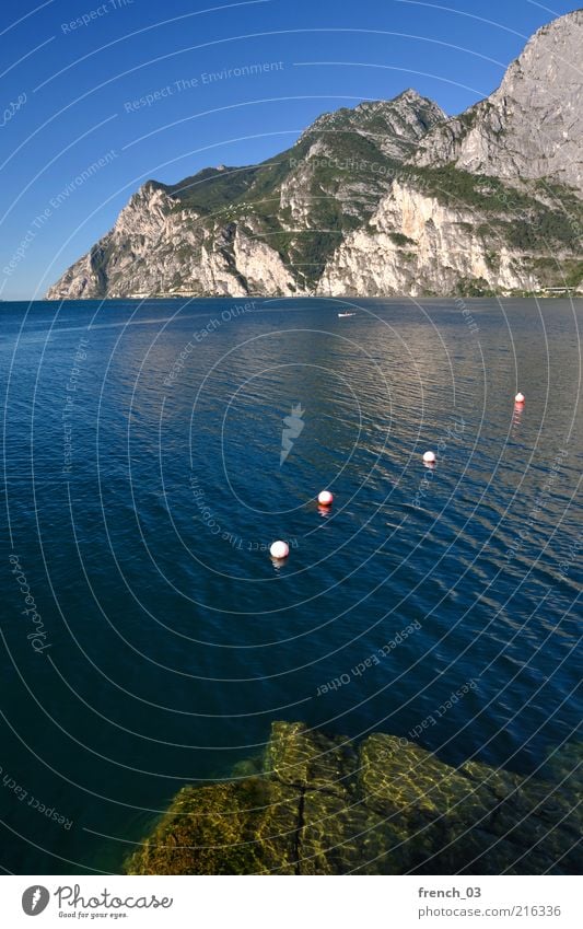 Gardasee ganz ruhig Erholung Ferien & Urlaub & Reisen Sommer Sonne Berge u. Gebirge Landschaft Wasser Himmel Schönes Wetter Seeufer blau grau grün Stimmung