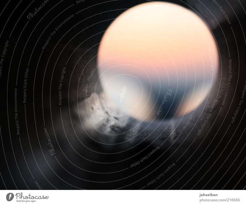 10 * erste Rundung Sonnenaufgang Sonnenuntergang Menschenleer Metall Stahl Kreis rund gelb grau Farbfoto mehrfarbig Außenaufnahme Experiment Dämmerung