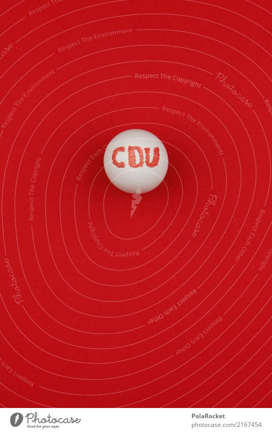 #A# CDU-Ei Kunst Kunstwerk ästhetisch Parteien rot Wahlkampf Bundestagswahlen Farbfoto mehrfarbig Innenaufnahme Studioaufnahme Nahaufnahme Detailaufnahme