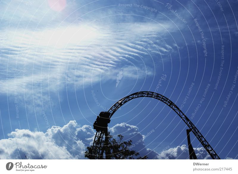 Das Leben ist eine Achterbahn! Freizeit & Hobby Umwelt Natur Himmel Wolken Schönes Wetter Park Unendlichkeit blau Gefühle Vergnügungspark Heidepark Gerüst