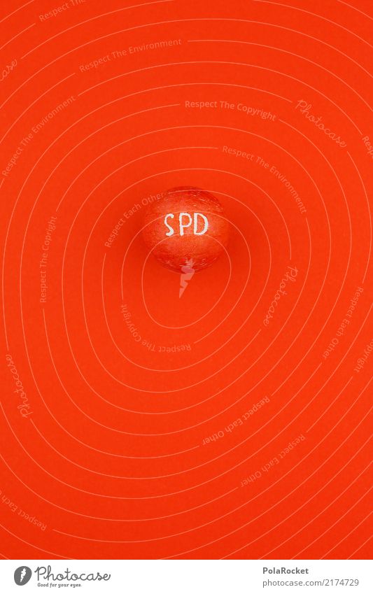 #A# SPD-Ei Kunst ästhetisch Parteien Wahlen wählen Wahlkampf rot Arbeiter d Kugel Bundestagswahlen gebastelt Farbfoto mehrfarbig Innenaufnahme Studioaufnahme