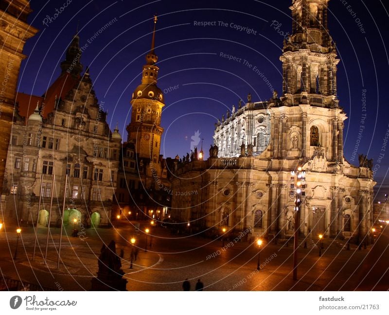 Nachtstille in Dresden Winter kalt historisch