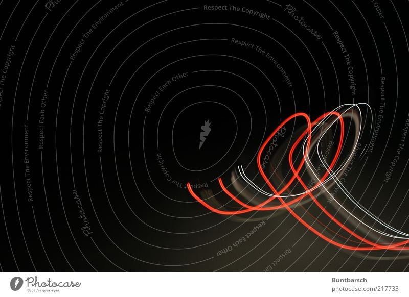 rot-weiß looping Schriftzeichen Schleife Bewegung leuchten ästhetisch elegant hell Bewegungsunschärfe Kurve schwungvoll Schwung Farbfoto Experiment abstrakt