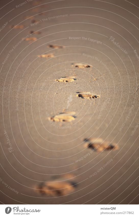 Strandspaziergang. ästhetisch ruhig Spuren Hinweis Ferien & Urlaub & Reisen Urlaubsfoto Fußspur Robinson Crusoe dezent Farbfoto Gedeckte Farben Außenaufnahme