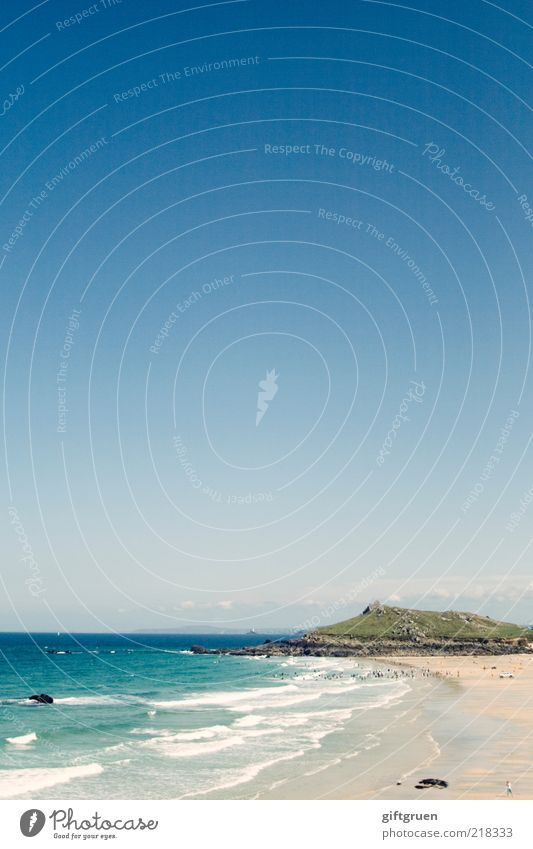 boundless blue Umwelt Natur Landschaft Urelemente Sand Wasser Himmel Wolkenloser Himmel Klima Schönes Wetter Wellen Küste Strand Bucht Meer Insel Sandstrand