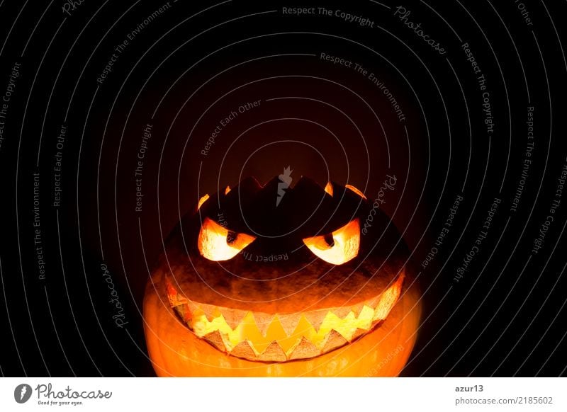 Bottom halloween pumpkin smile with hot burning fire eyes mouth Lifestyle Freude Nachtleben Entertainment Party Feste & Feiern Halloween Kunst Kunstwerk Kultur