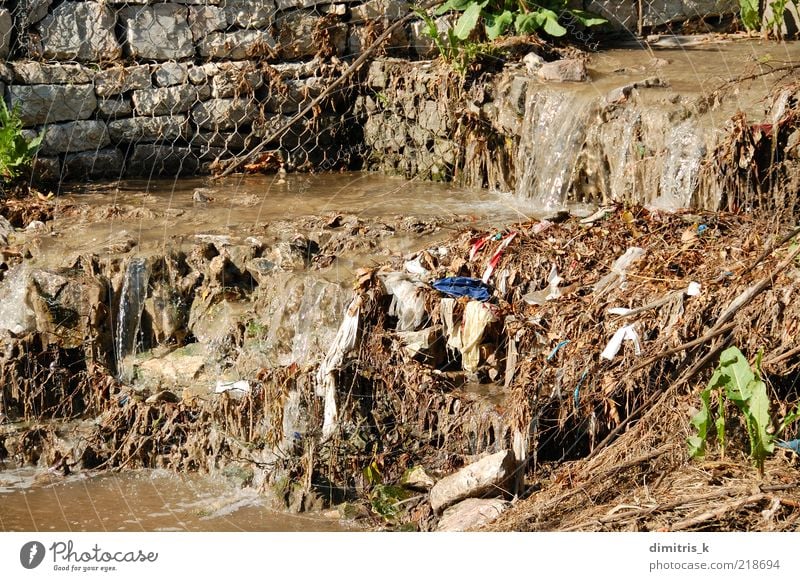 Abwässer Industrie Umwelt Natur Teich Bach Fluss dreckig Ekel Umweltverschmutzung Müll Wasser Abwasserkanal Abfluss Wassergraben Grube Freitreppe Schlamm