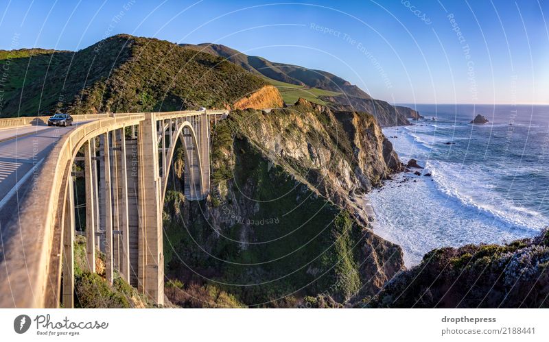 Bixby Brücke Panorama schön Ferien & Urlaub & Reisen Sommer Strand Meer Wellen Berge u. Gebirge Natur Landschaft Himmel Wolken Hügel Felsen Küste See