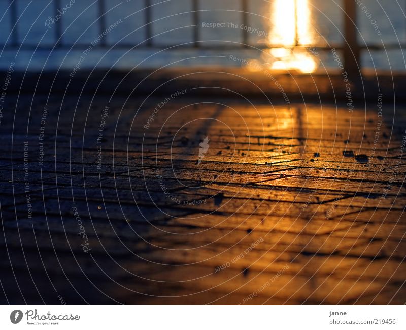 abendgold Umwelt Erde Sonnenaufgang Sonnenuntergang Sonnenlicht Herbst Wetter Schönes Wetter See Terrasse dreckig einfach Wärme blau braun gelb Unschärfe ruhig