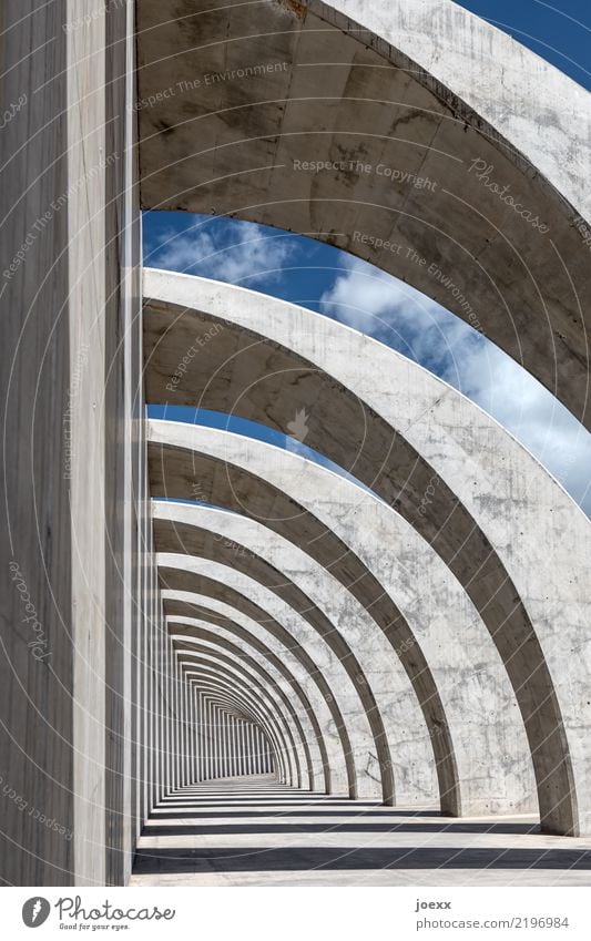 Zebra color Himmel Bauwerk Mauer Wand Beton eckig gigantisch groß hoch rund blau grau schwarz weiß Zufriedenheit Kraft Farbfoto Gedeckte Farben Außenaufnahme