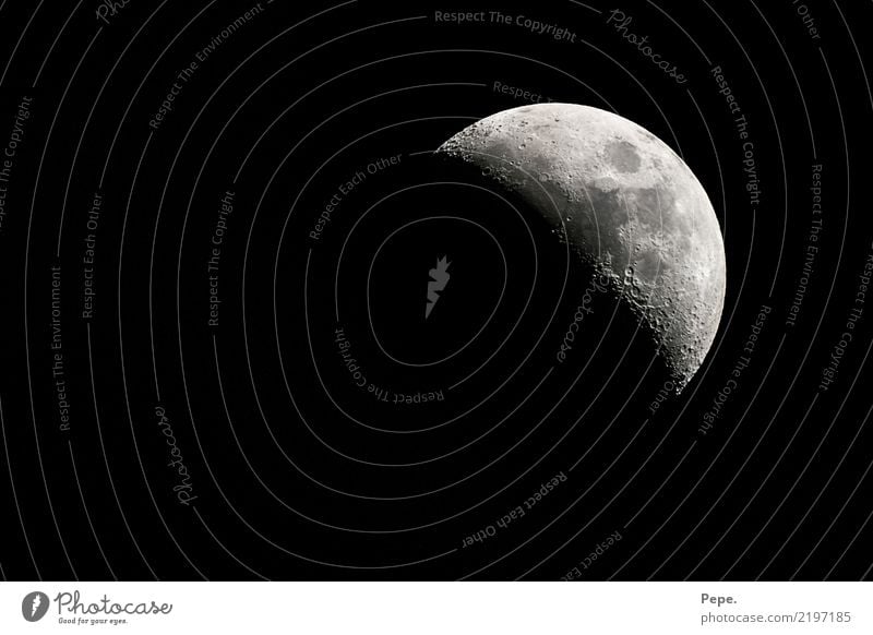 Mond Natur Himmel schlafen Zufriedenheit Weisheit klug Halbmond Horizont Farbfoto Nacht Licht Schatten