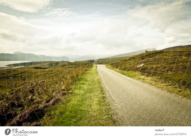 road to nowhere Feld Hügel Berge u. Gebirge Straße entdecken Ferien & Urlaub & Reisen Einsamkeit Ende Unendlichkeit Schottland Highlands Ferne geradeaus