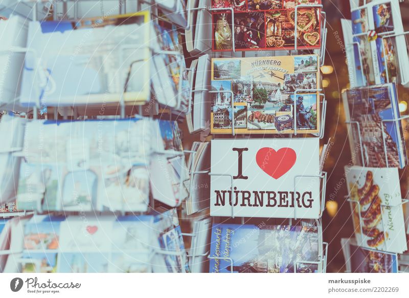 I LOVE Nürnberg Lifestyle kaufen Reichtum Freude Ferien & Urlaub & Reisen Tourismus Ausflug Ferne Sightseeing Städtereise Souvenir Souvenirladen Postkarte