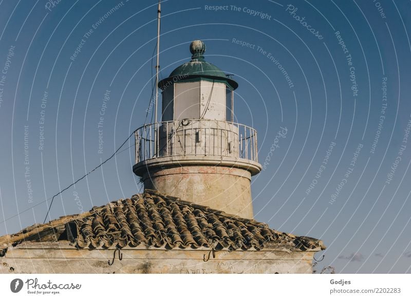 Leuchtturm im Old Venetian Fortress III, Kérkira Korfu Hauptstadt Haus Architektur Sehenswürdigkeit Schifffahrt leuchten Ferien & Urlaub & Reisen Blick alt