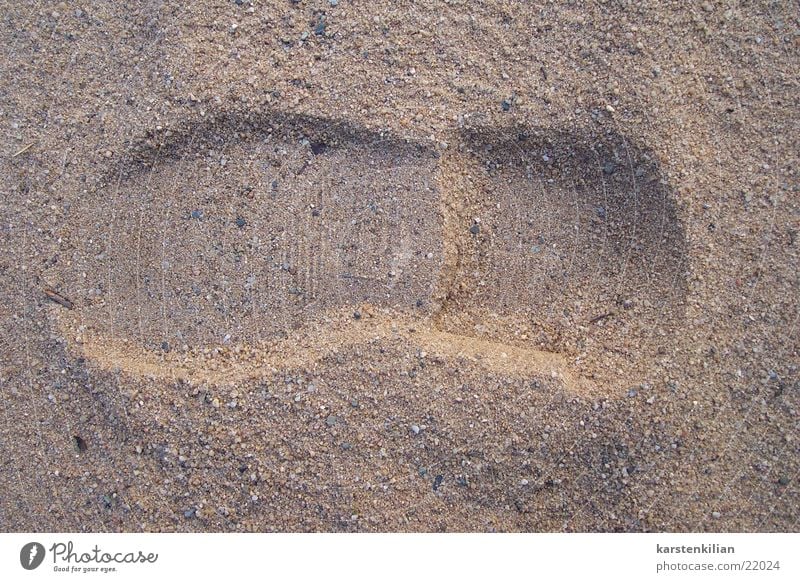 Sand in den Schuhen Fußspur Schuhsohle Strand Spuren Ferien & Urlaub & Reisen Korn Meer Freizeit & Hobby Sonne