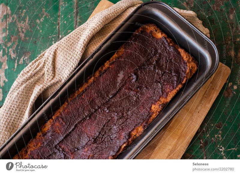 veganer Hackbraten Lebensmittel Fleisch Braten Ernährung Essen Mittagessen Abendessen Bioprodukte Vegetarische Ernährung lecker backen Farbfoto Innenaufnahme