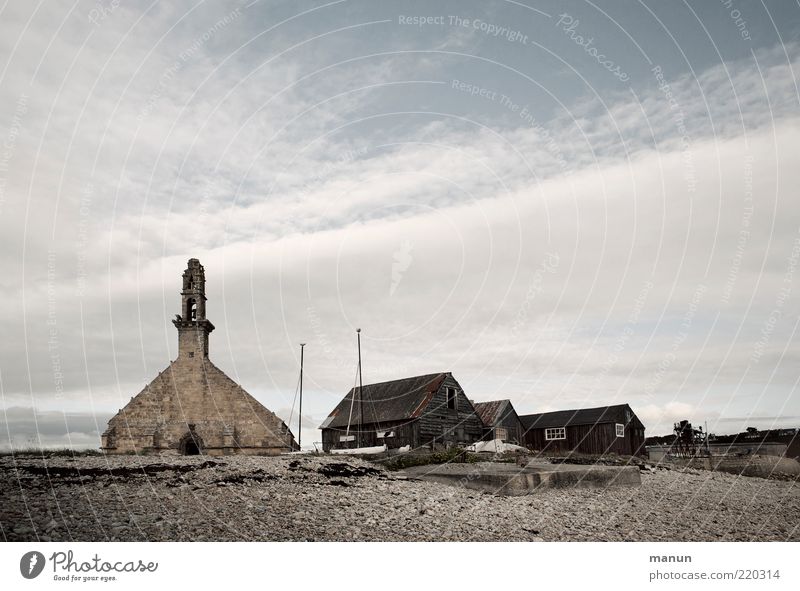 Camaret Ferien & Urlaub & Reisen Landschaft Strand Dorf Fischerdorf Haus Hütte Kirche Turm Bauwerk Gebäude Architektur Sehenswürdigkeit Wahrzeichen Denkmal